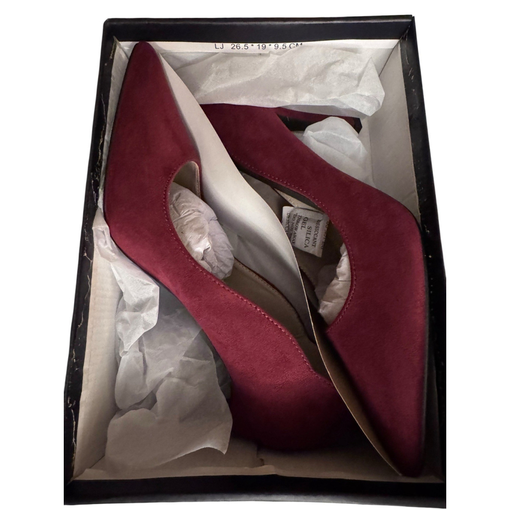 French Connection Burgundy Suede Stiletto Pumps - Picture 9 of 9